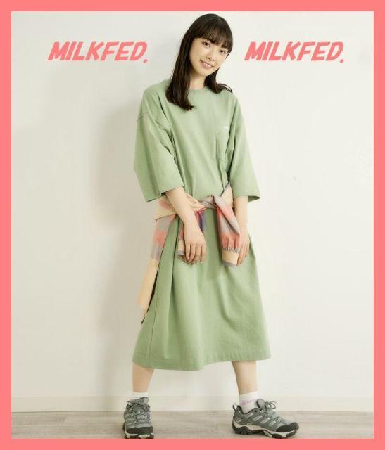 ☆ミルクフェド☆超美品☆完売バックテープロゴポケットTシャツワンピ☆ < ブランド  ☆ミルクフェド☆超美品☆完売バックテープロゴポケットTシャツワンピ☆ < ブランドの