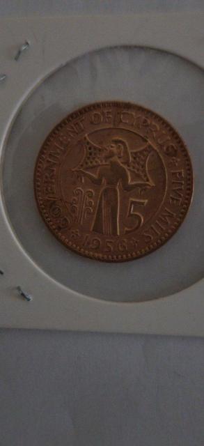 1956年 キプロス 5ミルブロンズコイン < ホビー 1956年 キプロス 5ミルブロンズコイン < ホビーの