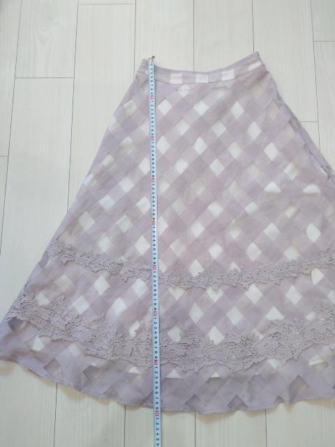 tocco closetフラワーレース装飾シアーチェックフレアスカート < ブランド tocco closetフラワーレース装飾シアーチェックフレアスカート < ブランドの