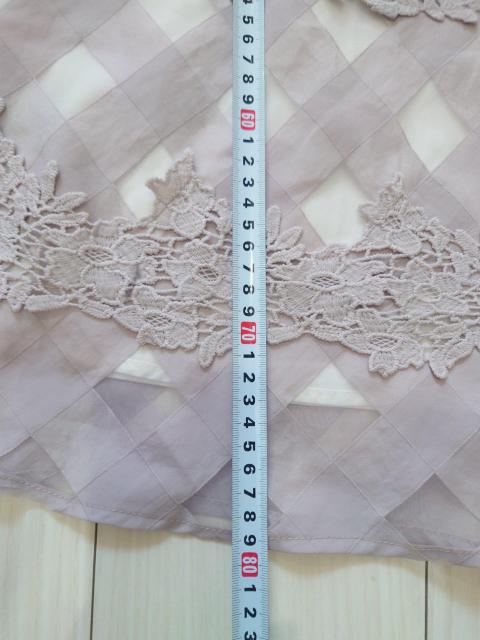 tocco closetフラワーレース装飾シアーチェックフレアスカート < ブランド tocco closetフラワーレース装飾シアーチェックフレアスカート < ブランドの