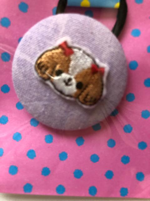 ハンドメイド ヘアゴム 特大 くるみボタン ワンちゃんシリーズ かわいいシーズーちゃん < 女性ファッション  ハンドメイド ヘアゴム 特大 くるみボタン ワンちゃんシリーズ かわいいシーズーちゃん < 女性ファッションの