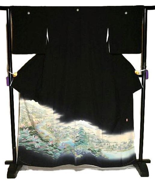 【最高峰】【未使用品】十日町友禅作家【阿部佳雪】山水風景文 比翼付 黒留袖 身丈162.5cm 裄丈64cm T3547 < 女性ファッション 【最高峰】【未使用品】十日町友禅作家【阿部佳雪】山水風景文 比翼付 黒留袖 身丈162.5cm 裄丈64cm T3547 < 女性ファッションの