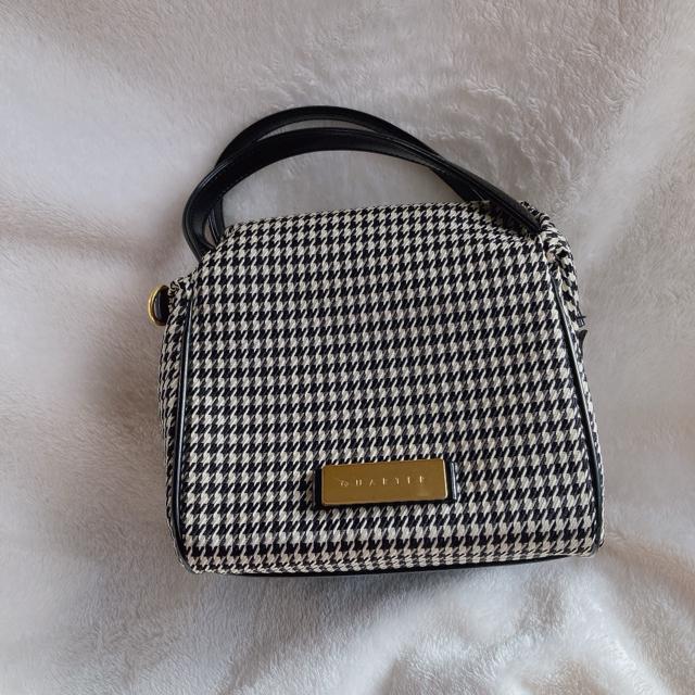 QUARTER 2way 千鳥柄 がま口 ミニ ボストン ハンドバッグ ショルダーバッグ N2m < 女性ファッション  QUARTER 2way 千鳥柄 がま口 ミニ ボストン ハンドバッグ ショルダーバッグ N2m  < 女性ファッションの