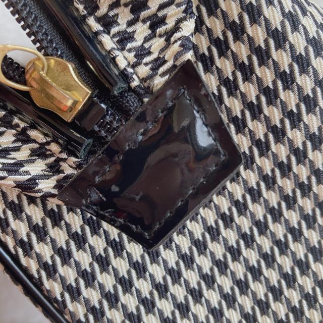 QUARTER 2way 千鳥柄 がま口 ミニ ボストン ハンドバッグ ショルダーバッグ N2m < 女性ファッション  QUARTER 2way 千鳥柄 がま口 ミニ ボストン ハンドバッグ ショルダーバッグ N2m < 女性ファッションの