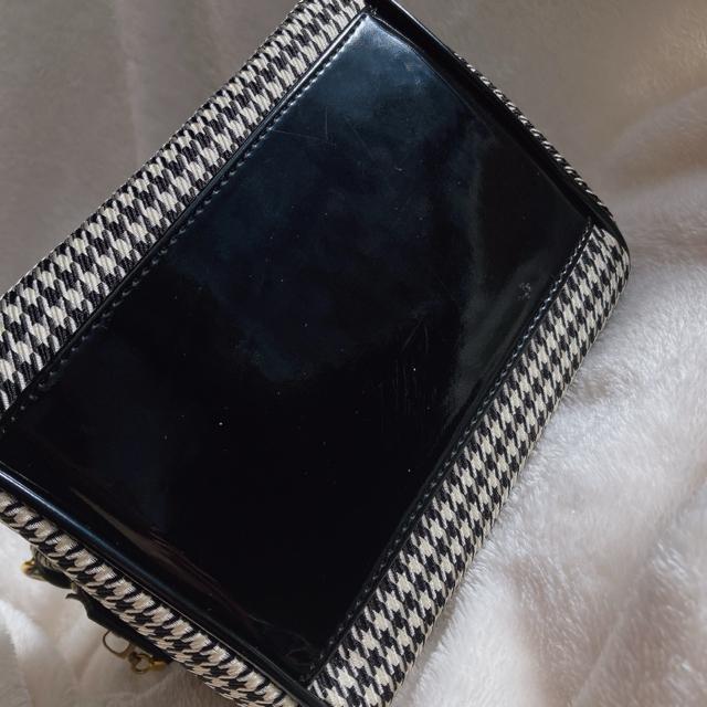 QUARTER 2way 千鳥柄 がま口 ミニ ボストン ハンドバッグ ショルダーバッグ N2m < 女性ファッション  QUARTER 2way 千鳥柄 がま口 ミニ ボストン ハンドバッグ ショルダーバッグ N2m < 女性ファッションの