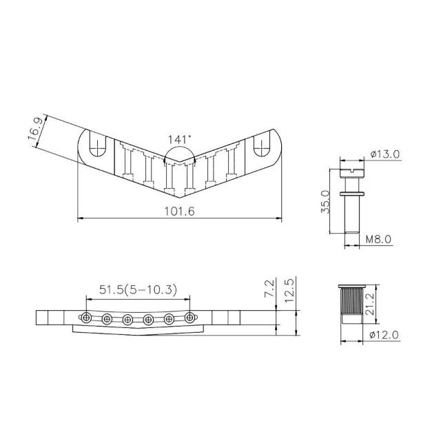 Gretsch風 V Stop テールピース クローム < ホビー  Gretsch風 V Stop テールピース クローム < ホビーの