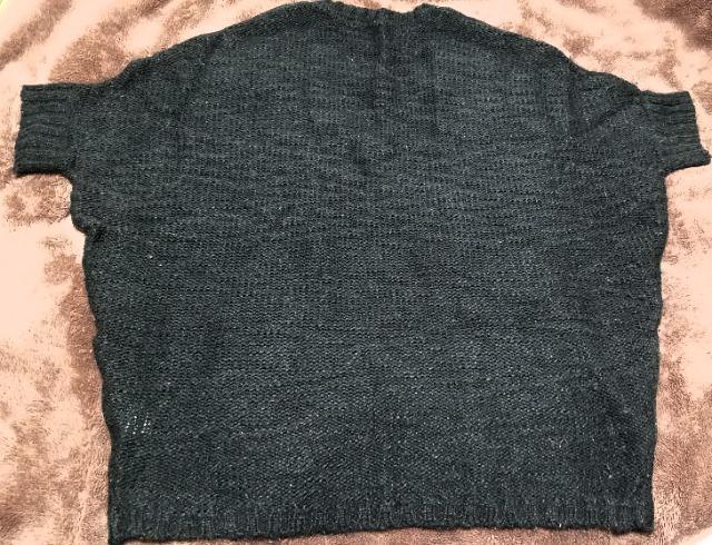 ゆったりサイズ ニットセーター (半袖) ブラック < 女性ファッション  ゆったりサイズ ニットセーター (半袖) ブラック < 女性ファッションの