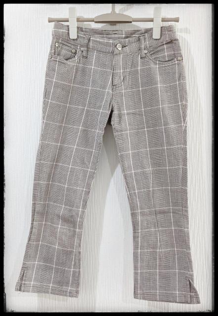 ★JOUER AUX ECHECS★jouer aux echecs★七分丈パンツ★ハーフパンツ★カジュアル★茶色系チェック★S★ < 女性ファッション  ★JOUER AUX ECHECS★jouer aux echecs★七分丈パンツ★ハーフパンツ★カジュアル★茶色系チェック★S★ < 女性ファッションの