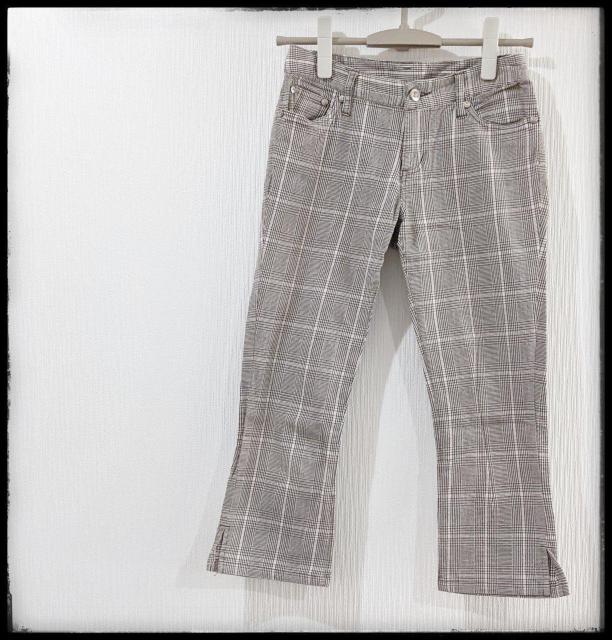 ★JOUER AUX ECHECS★jouer aux echecs★七分丈パンツ★ハーフパンツ★カジュアル★茶色系チェック★S★ < 女性ファッション  ★JOUER AUX ECHECS★jouer aux echecs★七分丈パンツ★ハーフパンツ★カジュアル★茶色系チェック★S★ < 女性ファッションの