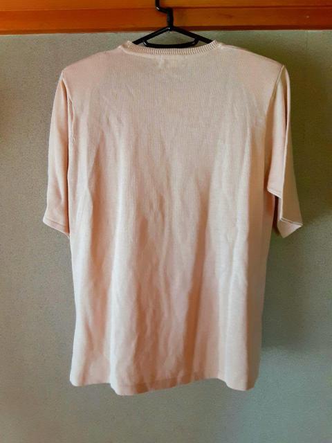 ニット カットソー プルオーバー Montafon Tシャツ トップス 五分袖 シャツ M ベージュ 花 レディース 洋服 < 女性ファッション  ニット カットソー プルオーバー Montafon Tシャツ トップス 五分袖 シャツ M ベージュ 花 レディース 洋服 < 女性ファッションの