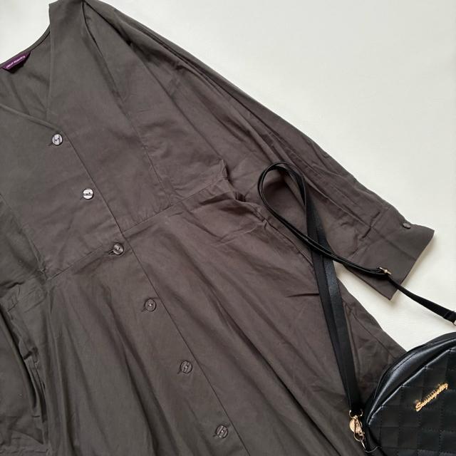 ◆アーバンリサーチ◆綿100%◆チャコールブラウン◆シャツマキシワンピース◆F < ブランド  ◆アーバンリサーチ◆綿100%◆チャコールブラウン◆シャツマキシワンピース◆F < ブランドの