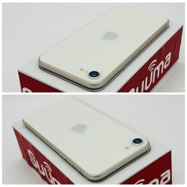 S 100% iPhone SE3 64 GB SIM�t���[ �z���C�g �{�� �� �Ɠd/AV�� 