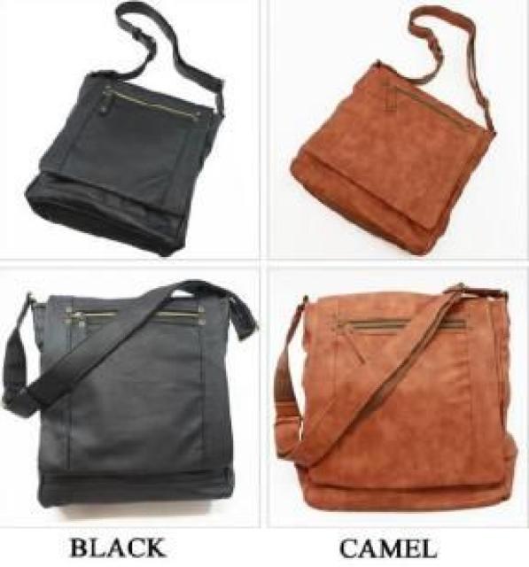 ラム革風 シワ加工 ヴィンテージ♪縦型ショルダーメッセンジャーバッグ キャメル < 男性ファッション ラム革風 シワ加工 ヴィンテージ♪縦型ショルダーメッセンジャーバッグ キャメル < 男性ファッションの