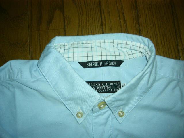DELUXE CLOTHING デラックス 半袖シャツ M 水色系 SUPERIOR FIT AND FINISH < ブランド DELUXE CLOTHING デラックス 半袖シャツ M 水色系 SUPERIOR FIT AND FINISH < ブランドの