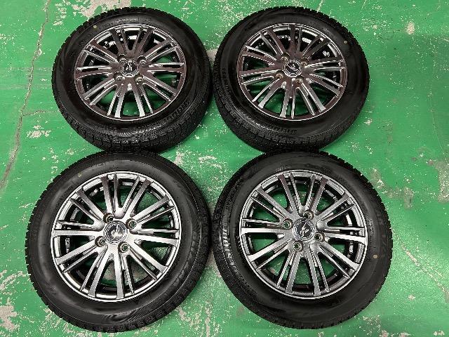 0110160)中古国産スタッドレスタイヤBSブリヂストンブリザックVRX4本アルミホイールセット155/65R14送料無料 < 自動車/バイク 0110160)中古国産スタッドレスタイヤBSブリヂストンブリザックVRX4本アルミホイールセット155/65R14送料無料 < 自動車/バイク