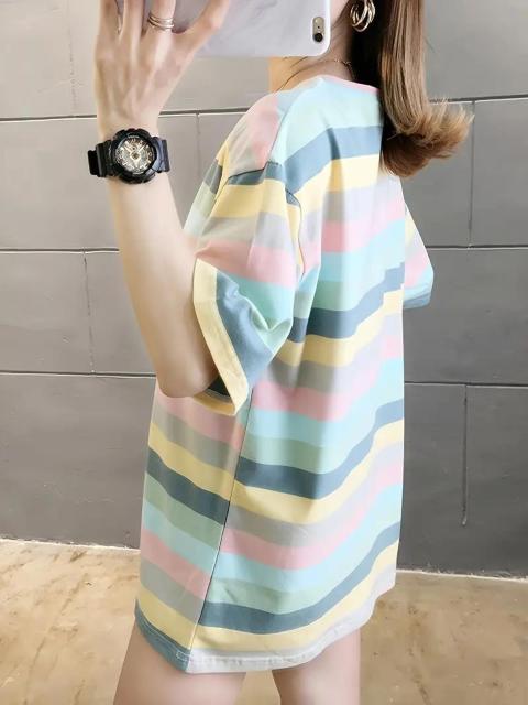 超お買い得890円★レディース プラスサイズ ルーズフィット プリントTシャツ - パステルカラーブロック 半袖 空色 フリー < 女性ファッション  超お買い得890円★レディース プラスサイズ ルーズフィット プリントTシャツ - パステルカラーブロック 半袖 空色 フリー < 女性ファッションの