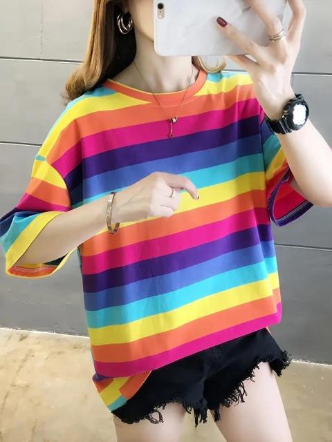 超お買い得890円★レディース プラスサイズ ルーズフィット プリントTシャツ - パステルカラーブロック 半袖 空色 フリー < 女性ファッション  超お買い得890円★レディース プラスサイズ ルーズフィット プリントTシャツ - パステルカラーブロック 半袖 空色 フリー < 女性ファッションの