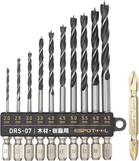 六角軸 木工・樹脂用ドリル 10本組+両頭ビット付 < ペット/手芸/園芸 六角軸 木工・樹脂用ドリル 10本組+両頭ビット付 < ペット/手芸/園芸の