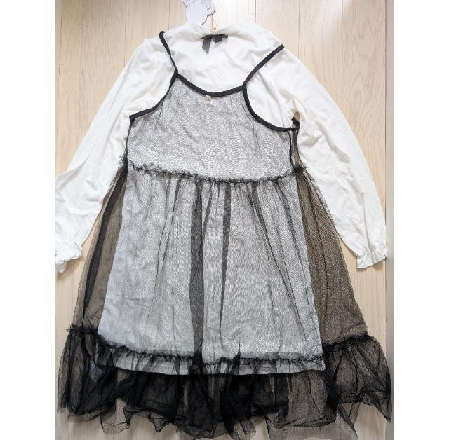 160★ANGEL LOVE★長袖Tシャツ+チュールワンピース2点セット★新品★送料無料 < キッズ/ベビー  160★ANGEL LOVE★長袖Tシャツ+チュールワンピース2点セット★新品★送料無料 < キッズ/ベビーの