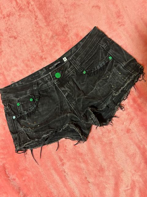 escape ダメージ 裾切りっぱなしローライズブラックデニム マイクロミニショーパン < 女性ファッション  escape ダメージ 裾切りっぱなしローライズブラックデニム マイクロミニショーパン  < 女性ファッションの