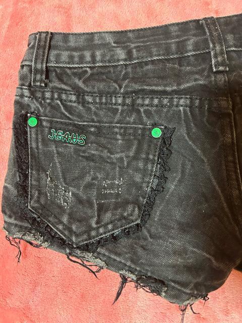 escape ダメージ 裾切りっぱなしローライズブラックデニム マイクロミニショーパン < 女性ファッション  escape ダメージ 裾切りっぱなしローライズブラックデニム マイクロミニショーパン < 女性ファッションの