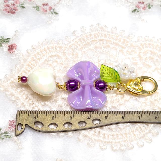 ハンドメイド☆キーホルダー☆リボンとハート☆紫 < 女性ファッション  ハンドメイド☆キーホルダー☆リボンとハート☆紫 < 女性ファッションの