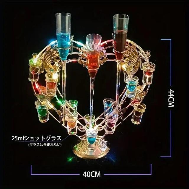 ホストキャバクラ等☆テキーラ観覧車ハート型24穴LED酒ボルトの表示棚酒棚ワイン < インテリア/ライフ ホストキャバクラ等☆テキーラ観覧車ハート型24穴LED酒ボルトの表示棚酒棚ワイン < インテリア/ライフの