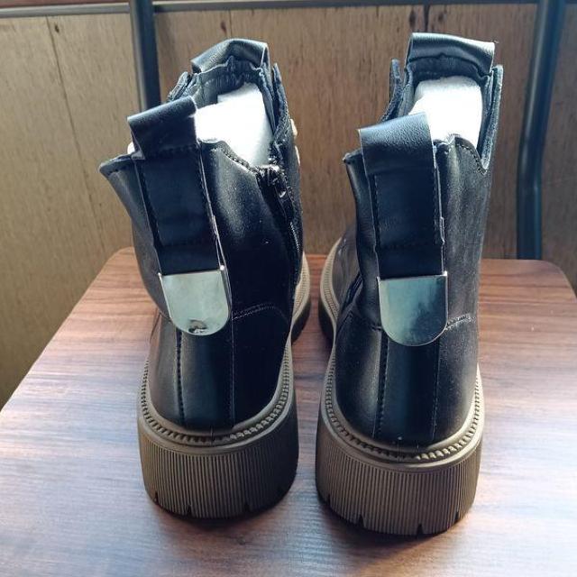 新品 22.5cm レディース ブーツ ブラック 厚底 シューズ ショートブーツ < 女性ファッション 新品 22.5cm レディース ブーツ ブラック 厚底 シューズ ショートブーツ < 女性ファッションの