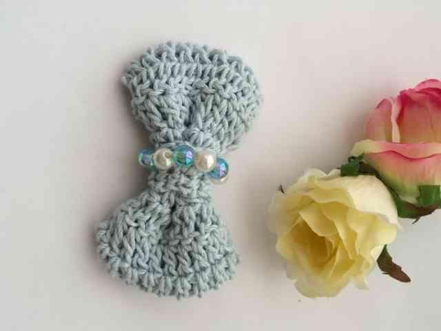 ハンドメイド ブローチ コサージュ リボン ビーズキラキラ♪ 青 < 女性ファッション  ハンドメイド ブローチ コサージュ リボン ビーズキラキラ♪ 青 < 女性ファッションの