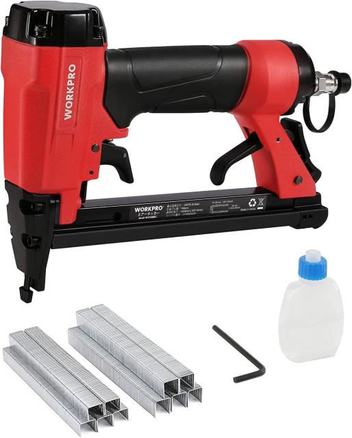 WORKPRO エアータッカー エア釘打機 ステープル 1000本釘付 誤射防止安全ロック機能 < ペット/手芸/園芸  WORKPRO エアータッカー エア釘打機 ステープル 1000本釘付 誤射防止安全ロック機能  < ペット/手芸/園芸の