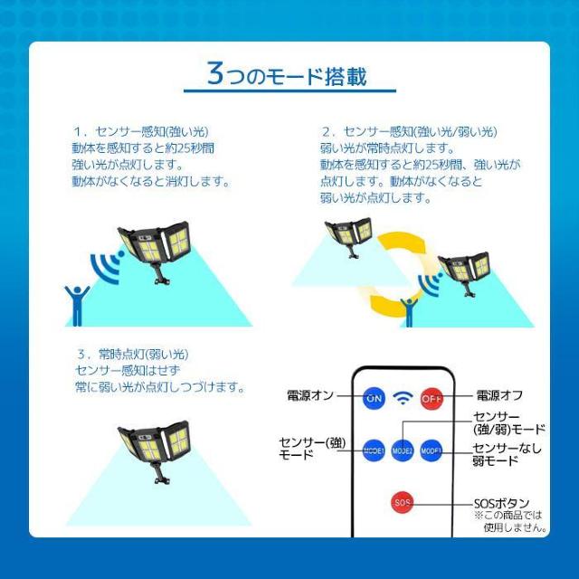★3面発光★ 人感センサーライト リモコン付 LED IP65 防水 防塵 < インテリア/ライフ  ★3面発光★ 人感センサーライト リモコン付 LED IP65 防水 防塵 < インテリア/ライフの