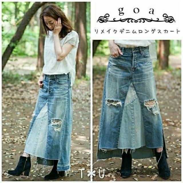 新品 goa 13.25ozセルヴィッチDENIM リメイクロングスカート F < ブランド  新品 goa 13.25ozセルヴィッチDENIM リメイクロングスカート F < ブランドの