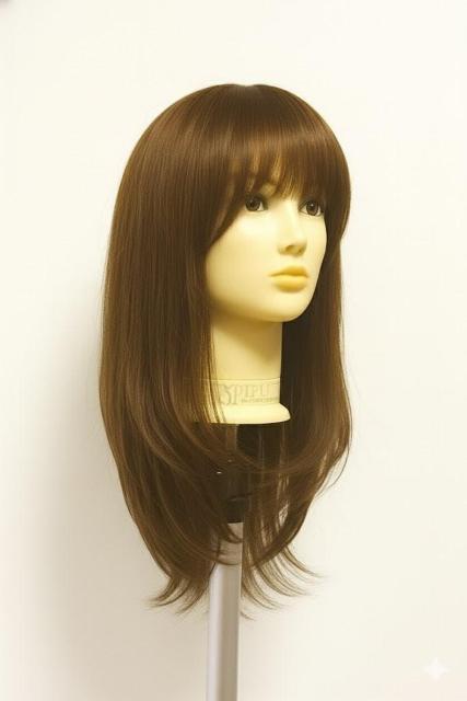 2 / 5 新品 人毛 ウィッグ 人工皮膚付きロング 30cm 明るめブラウン Mサイズ < 女性ファッション  2 / 5 新品 人毛 ウィッグ 人工皮膚付きロング 30cm 明るめブラウン Mサイズ < 女性ファッションの