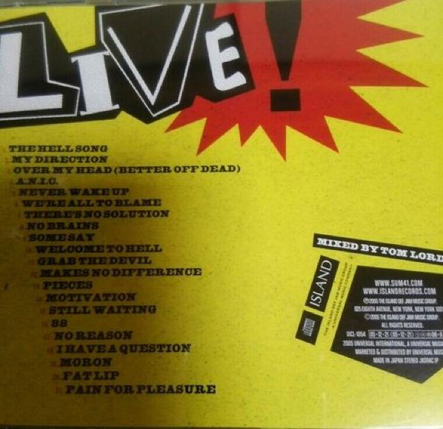CD SUM41 ライヴベスト ハッピーライヴサプライズ 帯あり 国内盤 < CD/DVD/ビデオ  CD SUM41 ライヴベスト ハッピーライヴサプライズ 帯あり 国内盤 < CD/DVD/ビデオの