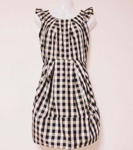 LIMITLESSLUXURYギンガムチェックフリルコクーンタックワンピ < ブランド LIMITLESSLUXURYギンガムチェックフリルコクーンタックワンピ < ブランドの