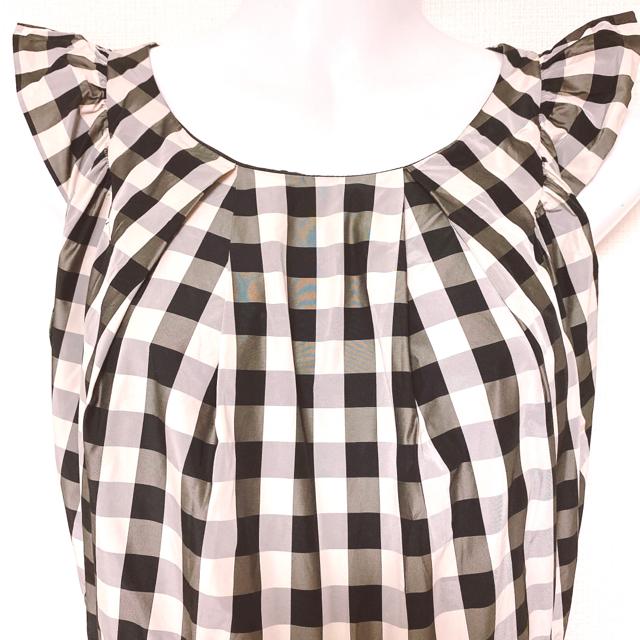 LIMITLESSLUXURYギンガムチェックフリルコクーンタックワンピ < ブランド LIMITLESSLUXURYギンガムチェックフリルコクーンタックワンピ < ブランドの