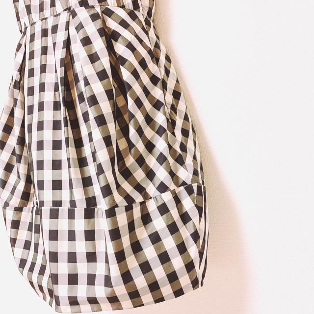 LIMITLESSLUXURYギンガムチェックフリルコクーンタックワンピ < ブランド LIMITLESSLUXURYギンガムチェックフリルコクーンタックワンピ < ブランドの