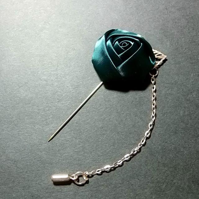 送料無料 バラ 薔薇 チェーン付き ラペルピン コサージュ 緑色 ローズ < 男性アクセサリー/時計  送料無料 バラ 薔薇 チェーン付き ラペルピン コサージュ 緑色 ローズ < 男性アクセサリー/時計の