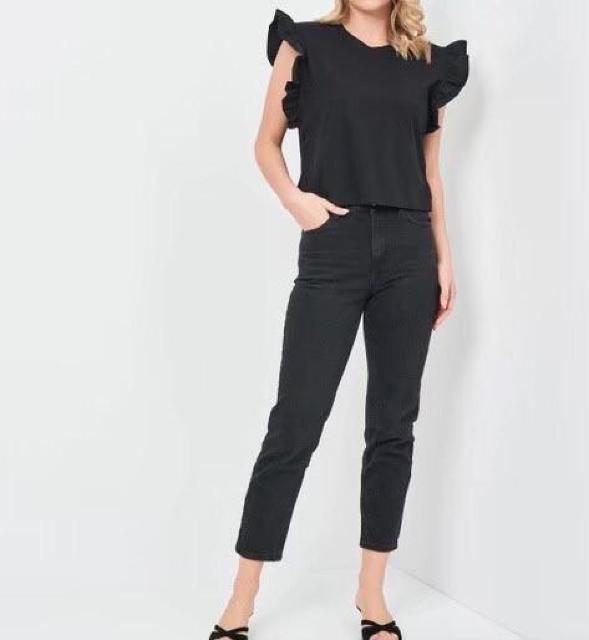 ◆ZARA/ザラ◆フリル袖カットソー★ブラックM*シンプルコーデ♪美品 < ブランド ◆ZARA/ザラ◆フリル袖カットソー★ブラックM*シンプルコーデ♪美品 < ブランドの