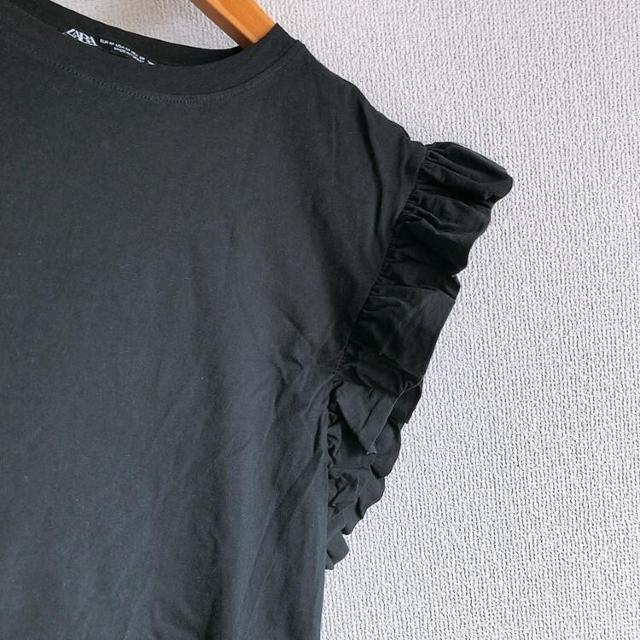 ◆ZARA/ザラ◆フリル袖カットソー★ブラックM*シンプルコーデ♪美品 < ブランド ◆ZARA/ザラ◆フリル袖カットソー★ブラックM*シンプルコーデ♪美品 < ブランドの
