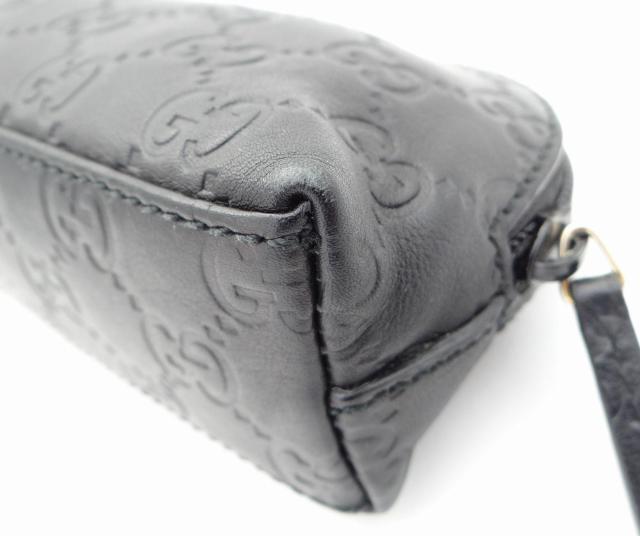GUCCI グッチ 272367 グッチシマ レザー ポーチ ブラック<USED>【送料無料】 < ブランド GUCCI グッチ 272367 グッチシマ レザー ポーチ ブラック<USED>【送料無料】 < ブランドの