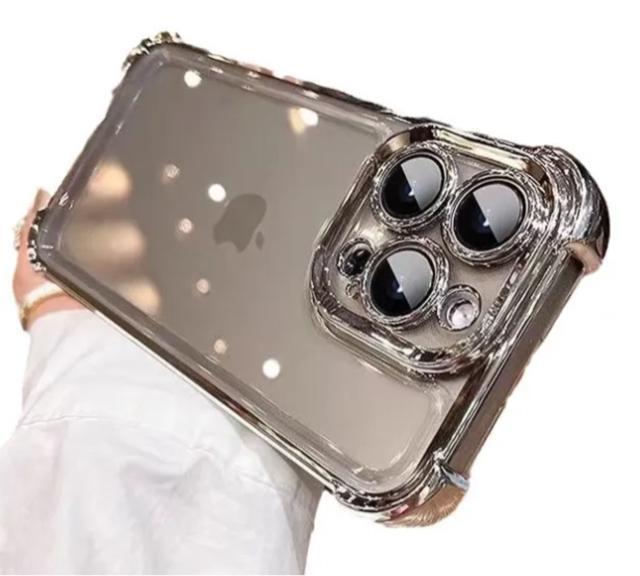 iPhone16 ケース カメラ保護あり カバー クリア 背面透明 メッキ TPU ソフトケース 角 保護 コーナーバンパー < 家電/AV  iPhone16 ケース カメラ保護あり カバー クリア 背面透明 メッキ TPU ソフトケース 角 保護 コーナーバンパー < 家電/AVの