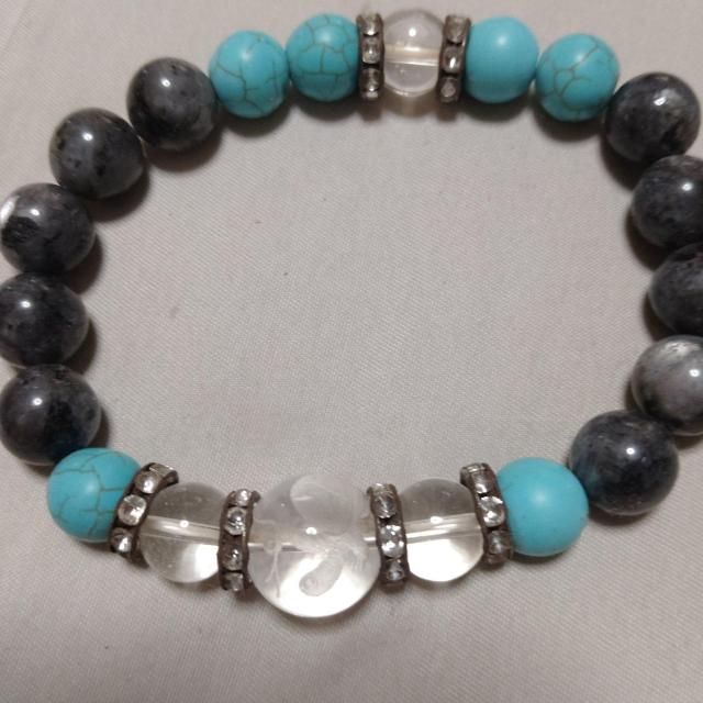 ターコイズ、水晶ブレスレット < 男性アクセサリー/時計 ターコイズ、水晶ブレスレット < 男性アクセサリー/時計の