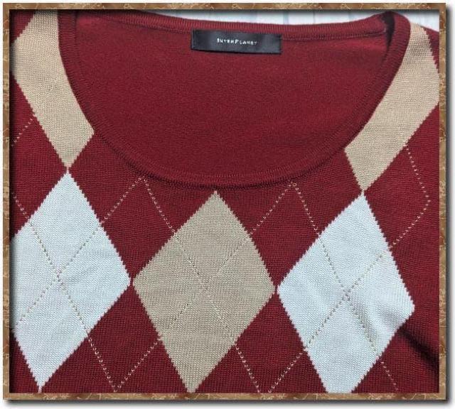 インタープラネット ラメ入りアーガイルニット 赤 < ブランド インタープラネット ラメ入りアーガイルニット 赤 < ブランドの