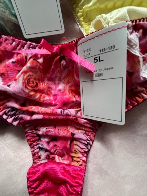 5Lサイズ!5枚セット!光沢ツルツル素材!シフォン使い!高貴品格!色とりどり!エレガント!Tバックショーツ!No.花 < 女性ファッション 5Lサイズ!5枚セット!光沢ツルツル素材!シフォン使い!高貴品格!色とりどり!エレガント!Tバックショーツ!No.花 < 女性ファッションの