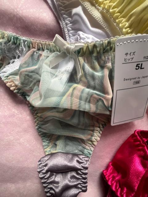 5Lサイズ!5枚セット!光沢ツルツル素材!シフォン使い!高貴品格!色とりどり!エレガント!Tバックショーツ!No.花 < 女性ファッション 5Lサイズ!5枚セット!光沢ツルツル素材!シフォン使い!高貴品格!色とりどり!エレガント!Tバックショーツ!No.花 < 女性ファッションの