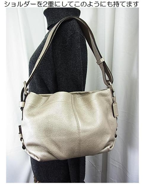 ★正規品 美品 COACH コーチ レザー ショルダーバッグ F15065 メタリックシルバー < ブランド ★正規品 美品 COACH コーチ レザー ショルダーバッグ F15065 メタリックシルバー < ブランドの
