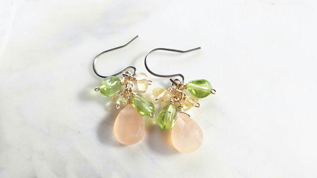 *オレンジムーンストーンのピアス*14kgf 16030 < 女性アクセサリー/時計 *オレンジムーンストーンのピアス*14kgf 16030 < 女性アクセサリー/時計の