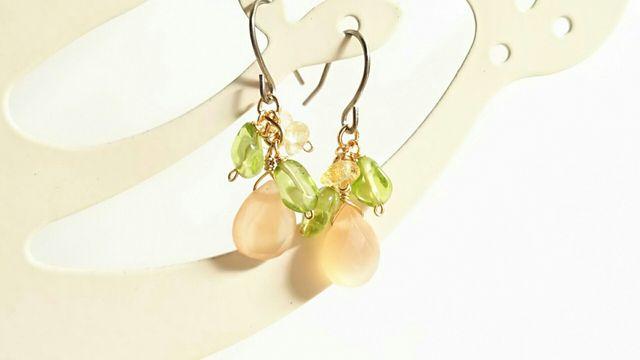 *オレンジムーンストーンのピアス*14kgf 16030 < 女性アクセサリー/時計 *オレンジムーンストーンのピアス*14kgf 16030 < 女性アクセサリー/時計の