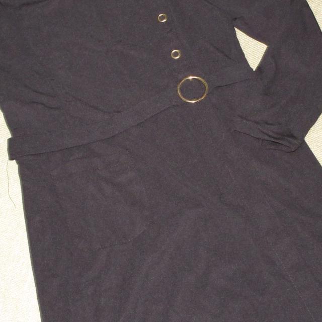 未使用☆長袖ワンピース*モード系*ベルトモチーフ(ブラック) < 女性ファッション  未使用☆長袖ワンピース*モード系*ベルトモチーフ(ブラック) < 女性ファッションの